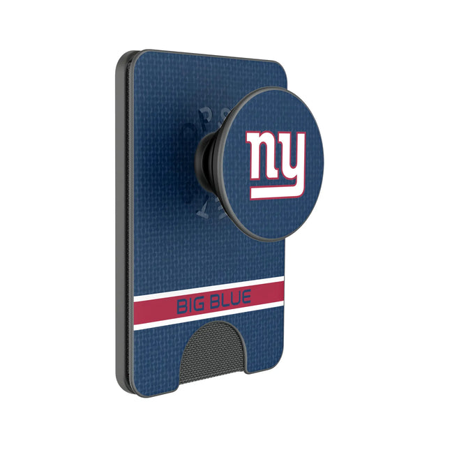 New York Giants Endzone Solid PopSockets MagSafe-Compatible PopWallet+