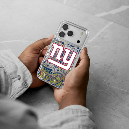 New York Giants Paisley Glitter Phone Case for Apple iPhone