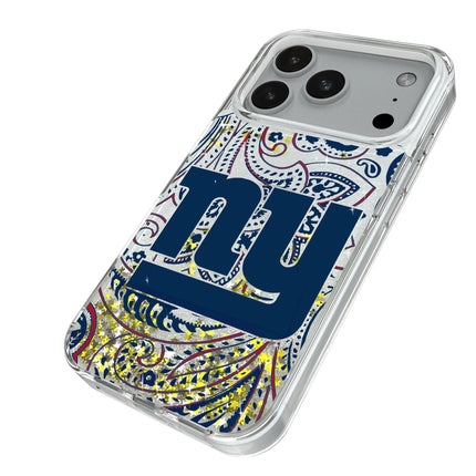 New York Giants Paisley Glitter Phone Case for Apple iPhone