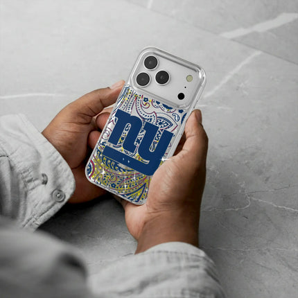 New York Giants Paisley Glitter Phone Case for Apple iPhone