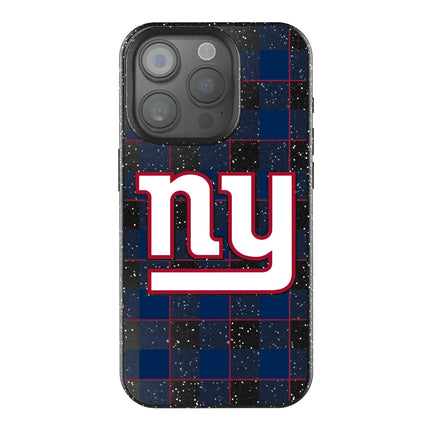New York Giants Plaid Black Bling Phone Case for Apple iPhone
