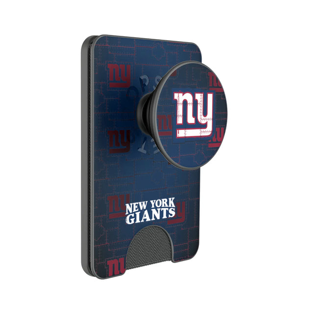 New York Giants Rivet PopSockets MagSafe-Compatible PopWallet+