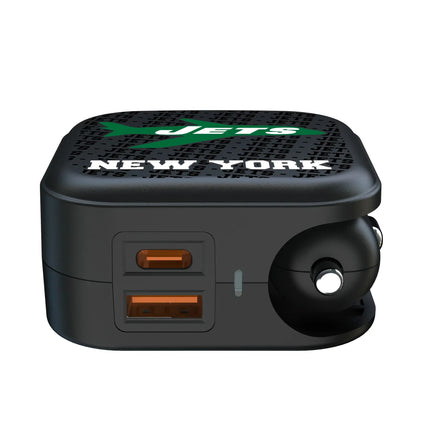 New York Jets 1963 Historic Collection Text Backdrop 2 in 1 USB A/C Charger