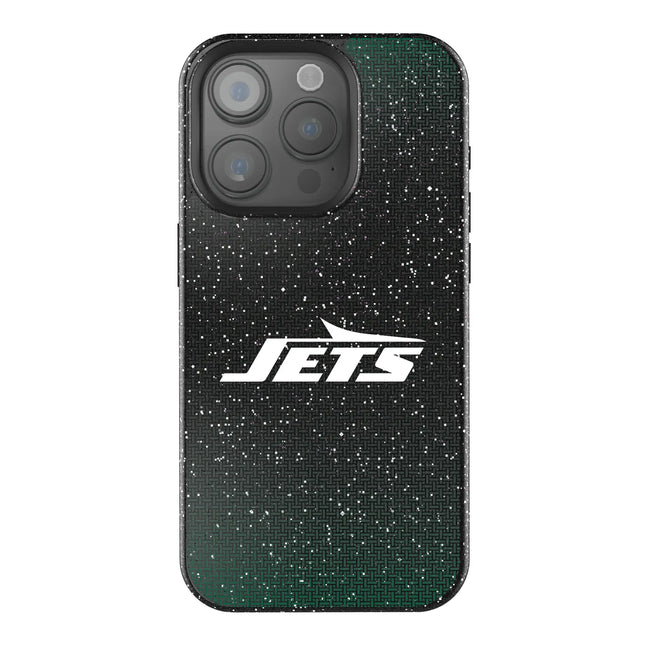 New York Jets Linen Black Bling Phone Case for Apple iPhone