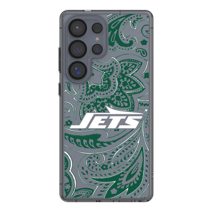 New York Jets Paisley Clear Phone Case for Samsung Galaxy