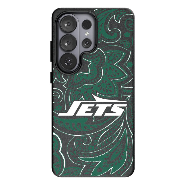New York Jets Paisley MagSafe Compatible Phone Case for Samsung Galaxy