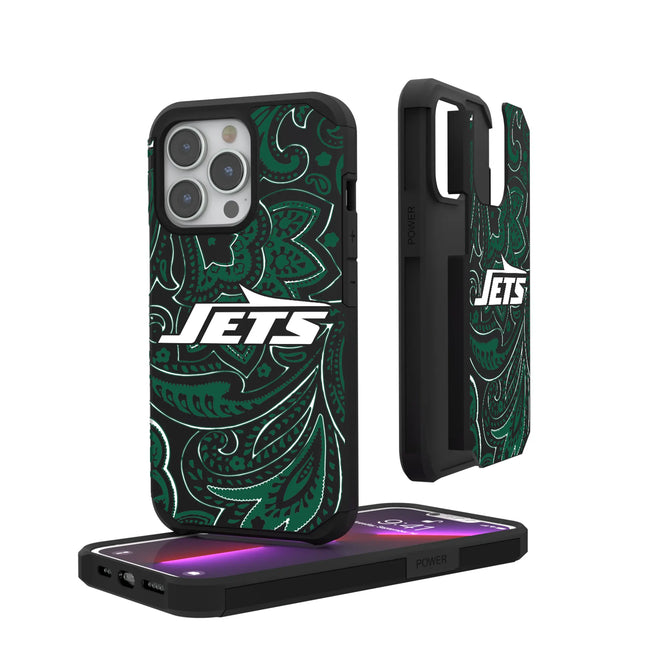 New York Jets Paisley Rugged Phone Case for Apple iPhone