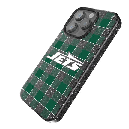 New York Jets Plaid Black Bling Phone Case for Apple iPhone