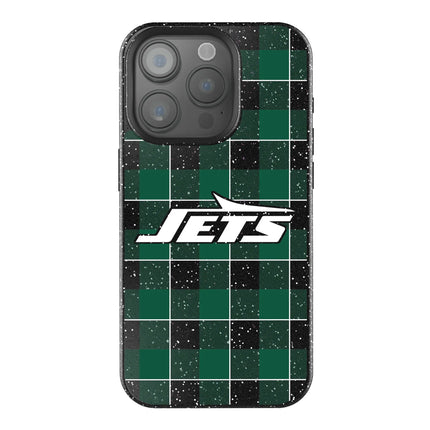 New York Jets Plaid Black Bling Phone Case for Apple iPhone
