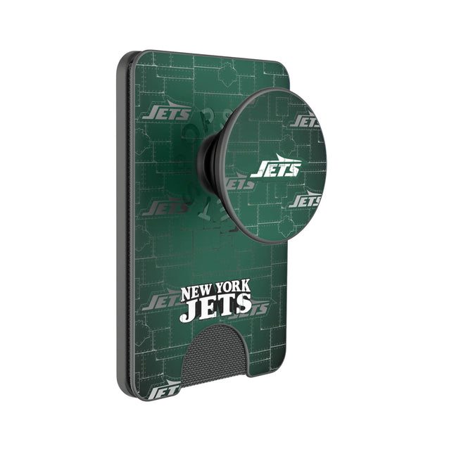 New York Jets Rivet PopSockets MagSafe-Compatible PopWallet+