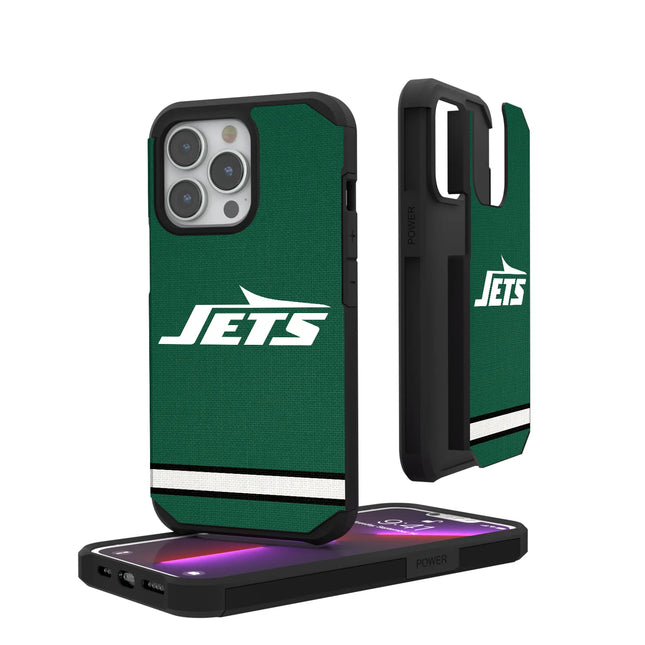 New York Jets Stripe Rugged Phone Case for Apple iPhone