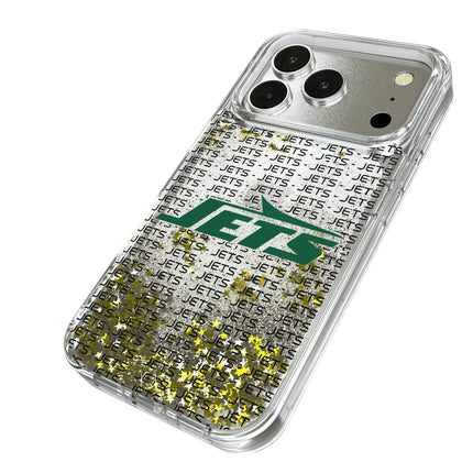 New York Jets Text Backdrop Glitter Phone Case for Apple iPhone