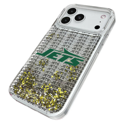New York Jets Text Backdrop Glitter Phone Case for Apple iPhone