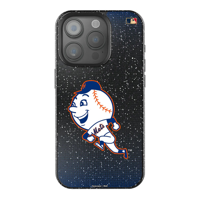New York Mets 2014 - Cooperstown Collection Linen Black Bling Phone Case for Apple iPhone