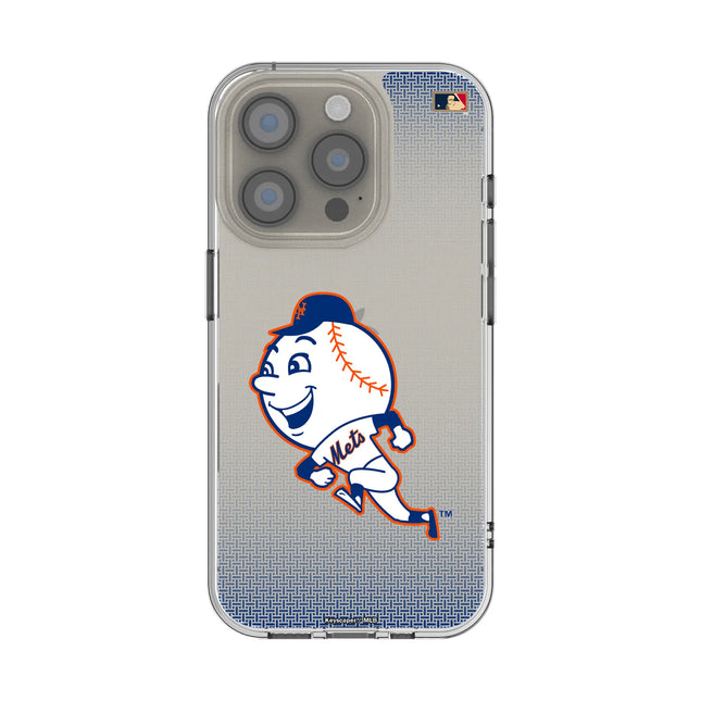 New York Mets 2014 - Cooperstown Collection Linen Clear Phone Case for Apple iPhone