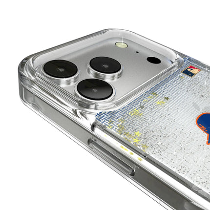 New York Mets 2014 - Cooperstown Collection Linen Glitter Phone Case for Apple iPhone