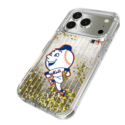 New York Mets 2014 - Cooperstown Collection Pinstripe Glitter Phone Case for Apple iPhone