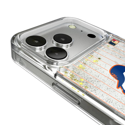 New York Mets 2014 - Cooperstown Collection Pinstripe Glitter Phone Case for Apple iPhone