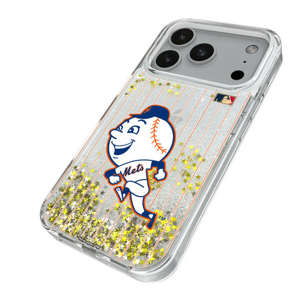 New York Mets 2014 - Cooperstown Collection Pinstripe Glitter Phone Case for Apple iPhone