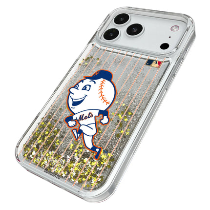 New York Mets 2014 - Cooperstown Collection Pinstripe Glitter Phone Case for Apple iPhone