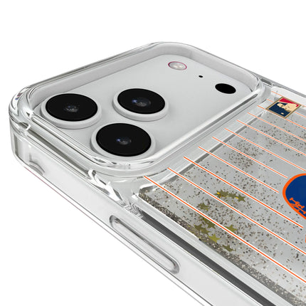New York Mets 2014 - Cooperstown Collection Pinstripe Glitter Phone Case for Apple iPhone
