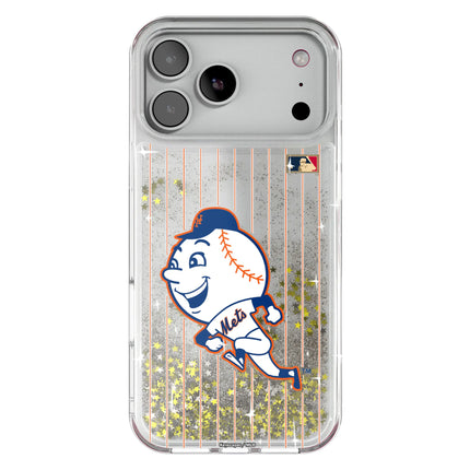 New York Mets 2014 - Cooperstown Collection Pinstripe Glitter Phone Case for Apple iPhone