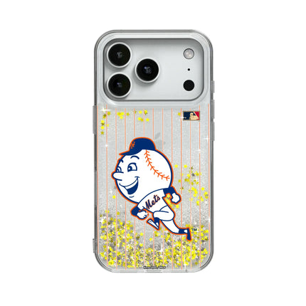 New York Mets 2014 - Cooperstown Collection Pinstripe Glitter Phone Case for Apple iPhone