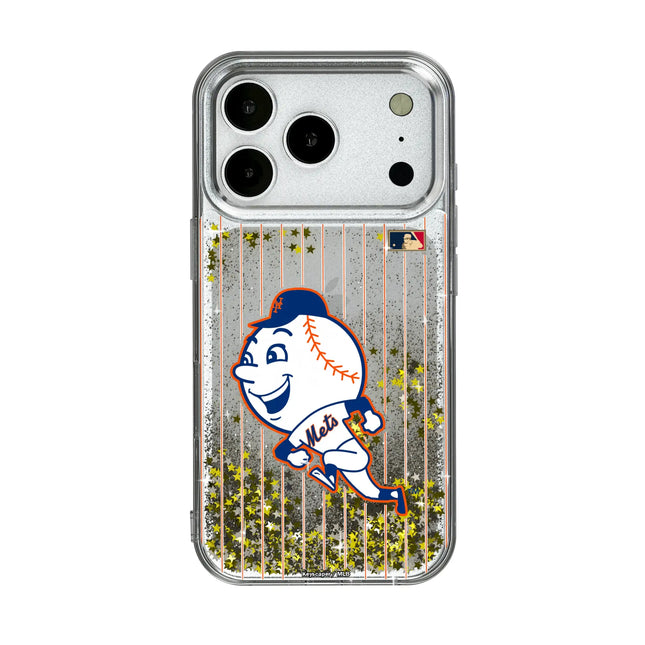 New York Mets 2014 - Cooperstown Collection Pinstripe Glitter Phone Case for Apple iPhone