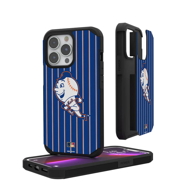 New York Mets 2014 - Cooperstown Collection Pinstripe Rugged Phone Case for Apple iPhone