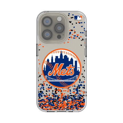 New York Mets Confetti Clear Phone Case for Apple iPhone