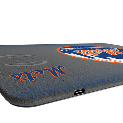 New York Mets Linen 15-Watt Wireless Charger and Mouse Pad