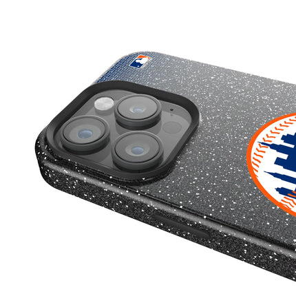 New York Mets Linen Black Bling Phone Case for Apple iPhone