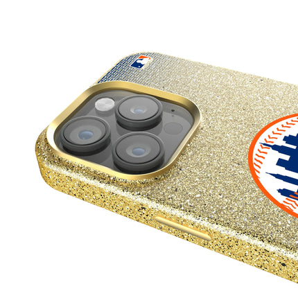 New York Mets Linen Bling Phone Case for Apple iPhone
