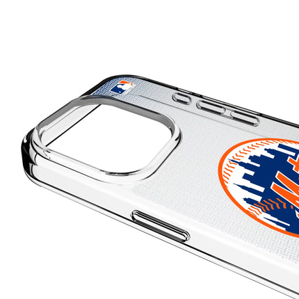 New York Mets Linen Clear Phone Case for Apple iPhone