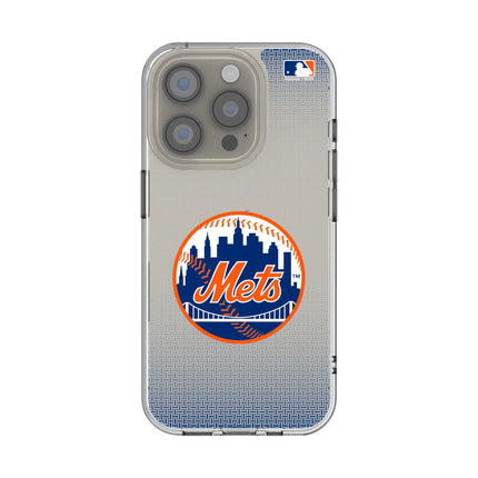 New York Mets Linen Clear Phone Case for Apple iPhone