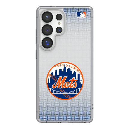 New York Mets Linen Clear Phone Case for Samsung Galaxy
