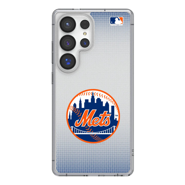 New York Mets Linen Clear Phone Case for Samsung Galaxy