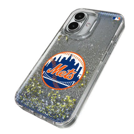 New York Mets Linen Glitter Phone Case for Apple iPhone