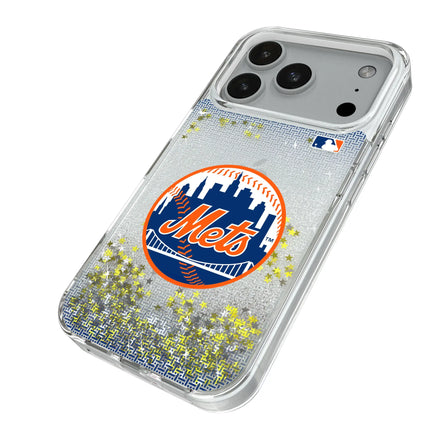 New York Mets Linen Glitter Phone Case for Apple iPhone