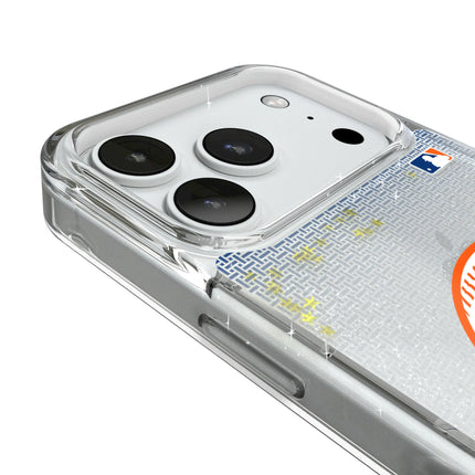 New York Mets Linen Glitter Phone Case for Apple iPhone