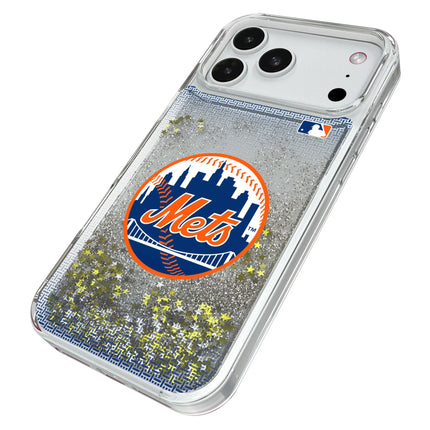 New York Mets Linen Glitter Phone Case for Apple iPhone
