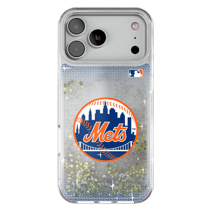 New York Mets Linen Glitter Phone Case for Apple iPhone