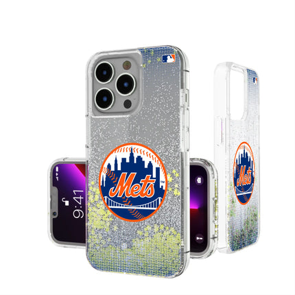 New York Mets Linen Glitter Phone Case for Apple iPhone