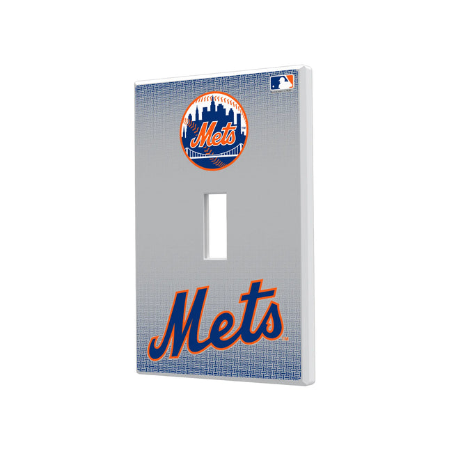 New York Mets Linen Hidden-Screw Light Switch Plate