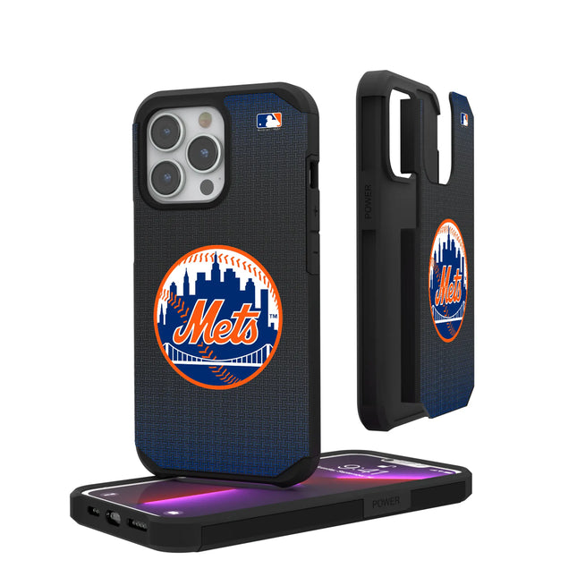 New York Mets Linen Rugged Phone Case for Apple iPhone