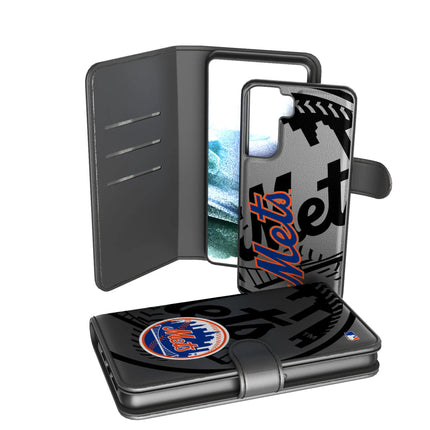 New York Mets Monocolor Tilt Wallet Phone Case for Apple iPhone