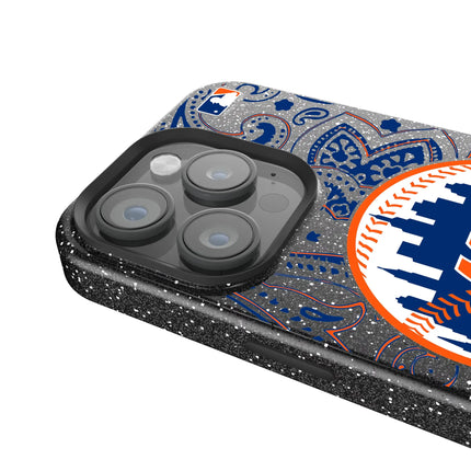 New York Mets Paisley Black Bling Phone Case for Apple iPhone
