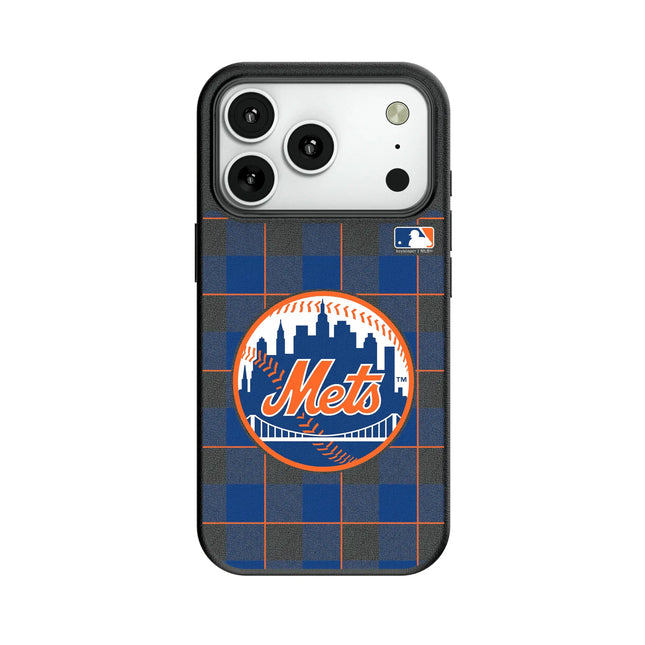 New York Mets Plaid MagSafe Compatible Phone Case for Apple iPhone