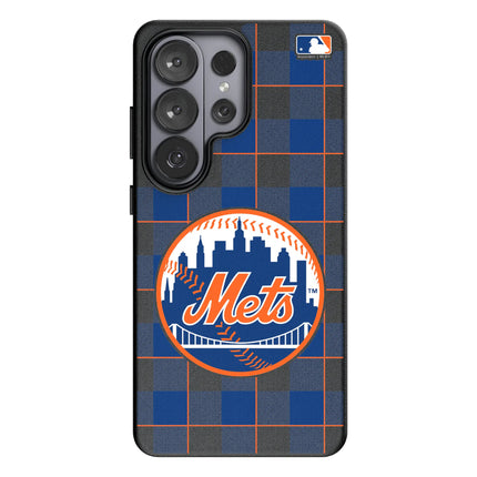 New York Mets Plaid MagSafe Compatible Phone Case for Samsung Galaxy