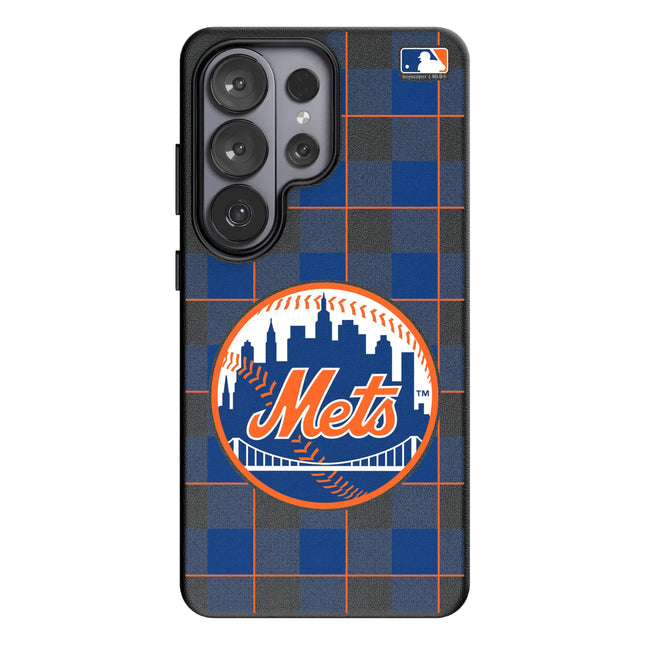 New York Mets Plaid MagSafe Compatible Phone Case for Samsung Galaxy